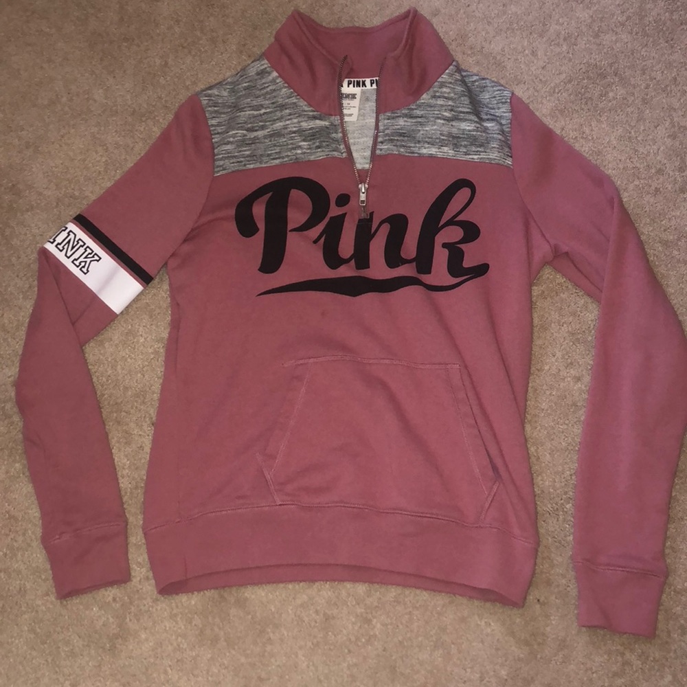 PINK VS pink quarter zip up, long sleeve top - Picture 3 of 4
